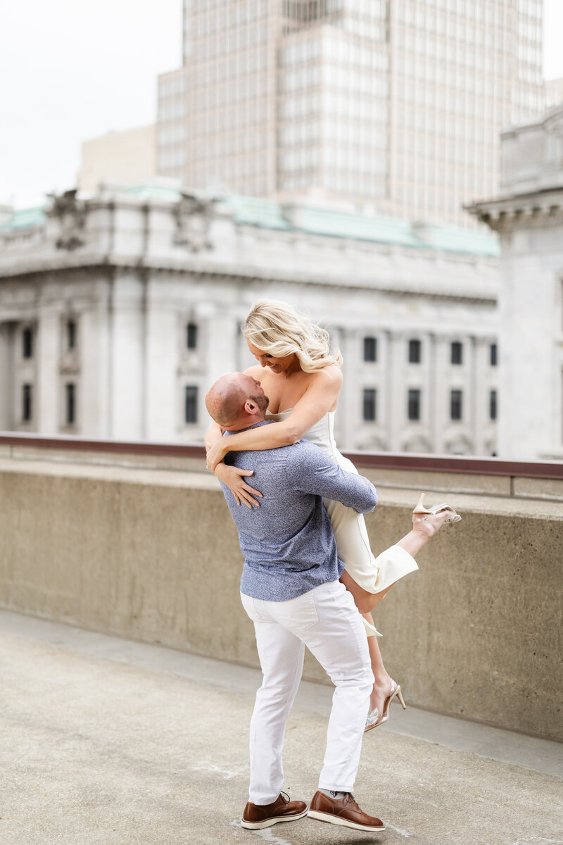Engagement Session downtown by Cleveland Wedding Photographer Lindsey Ramdin