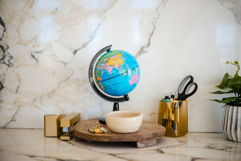 Globe on a desk