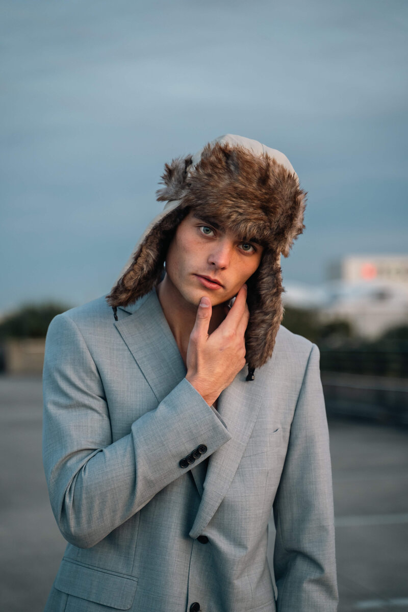 Portrait photo of man with hat on