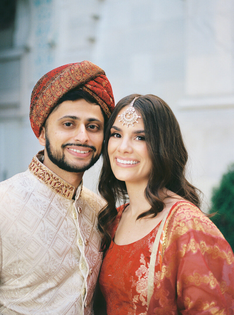 Film wedding photo of couple at their Nikah ceremony