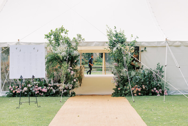 canvas-marquee-wedding-entrance-flowers
