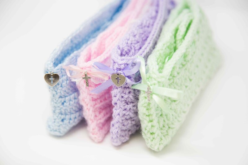 Crocheted cradles for miscarriage and stillbirth