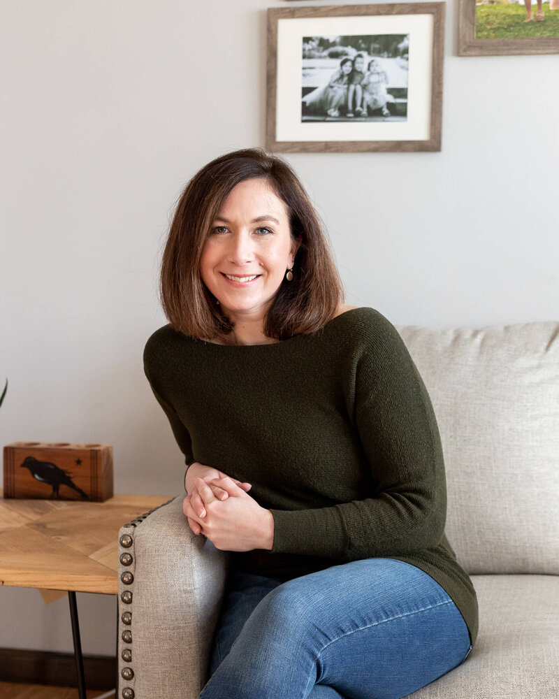 Philadelphia Photographer sitting on a couch