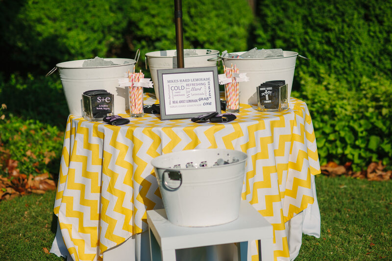 Colorful Drink Station at Wedding Reception