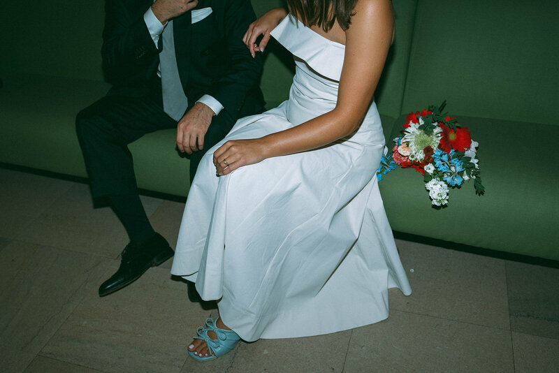 bride and groom at city hall before eloping shot by Elsie Goodman Photography | NYC Elopement Packages
