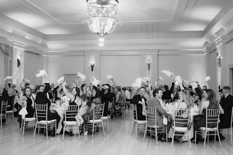 Gold and green wedding reception planned by Kate & Co in the midwest. Photo by Nebraska Wedding Photographer, Anna Brace.
