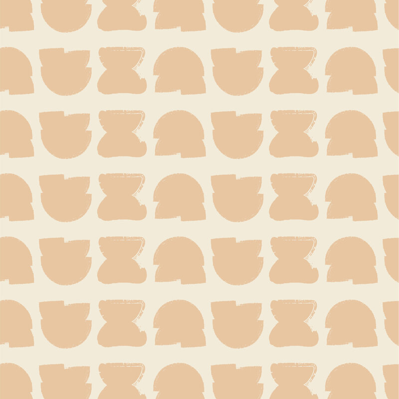 Simple hand drawn orange and cream pattern