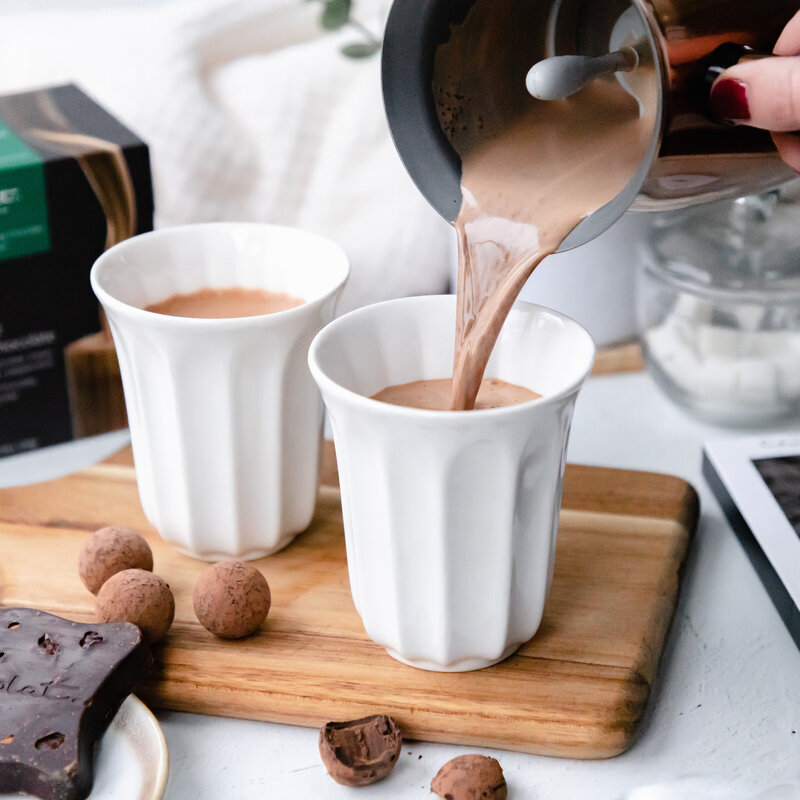 hot chocolate being poured