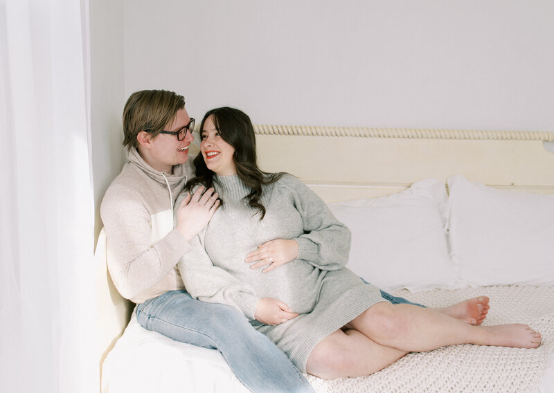 couples during maternity photos