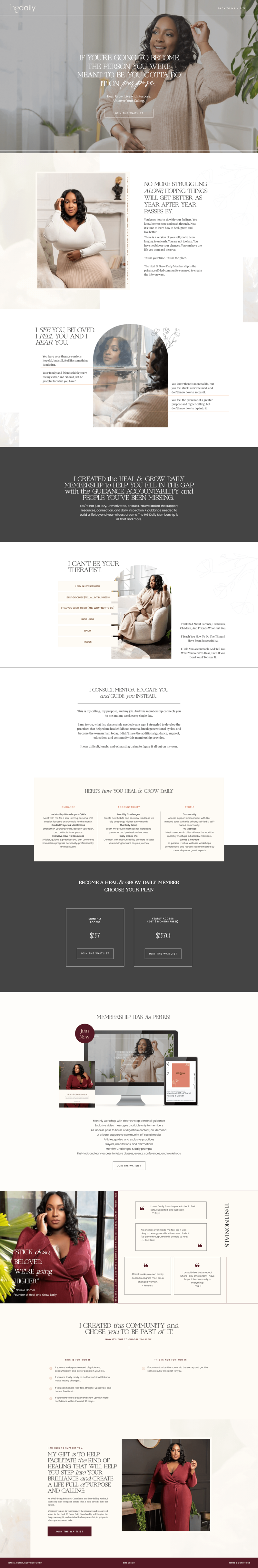 mockup of showit website design for a self-help author