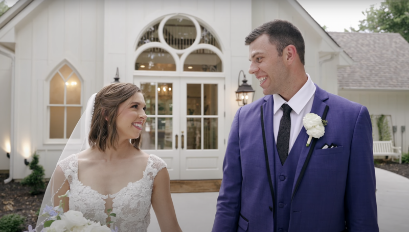 groom kissing bride's cheek