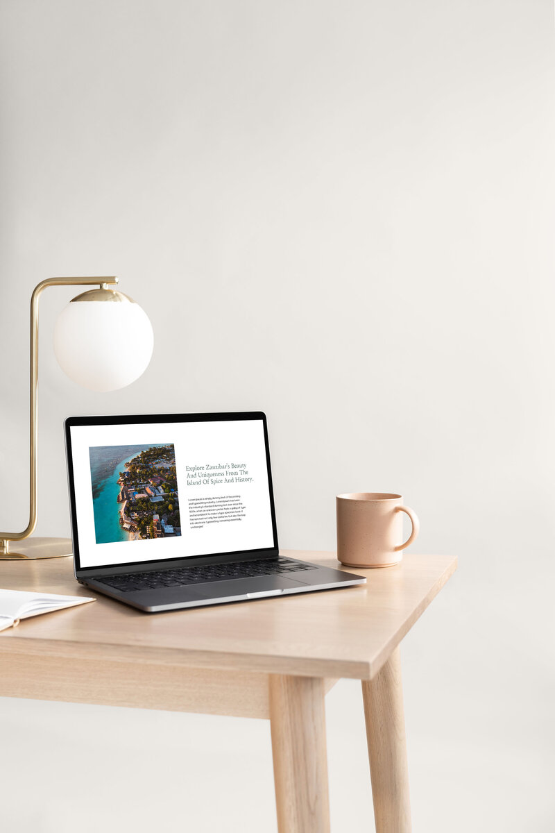 Laptop on table displaying a package from the Golden Eagle website