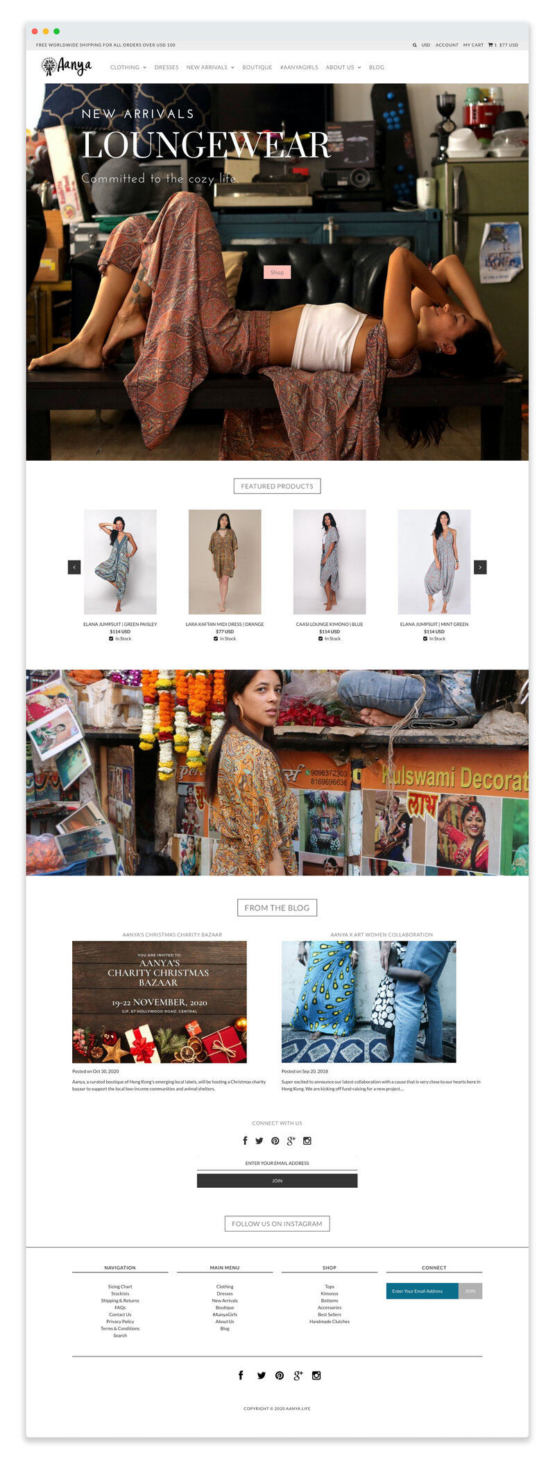 E-Commerce Website Design Service for Fashion and Apparel Brands in Hong Kong - Kyra Janelle’s Web Redesign for Aanya.