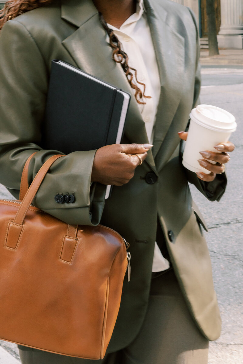 Executive woman walking