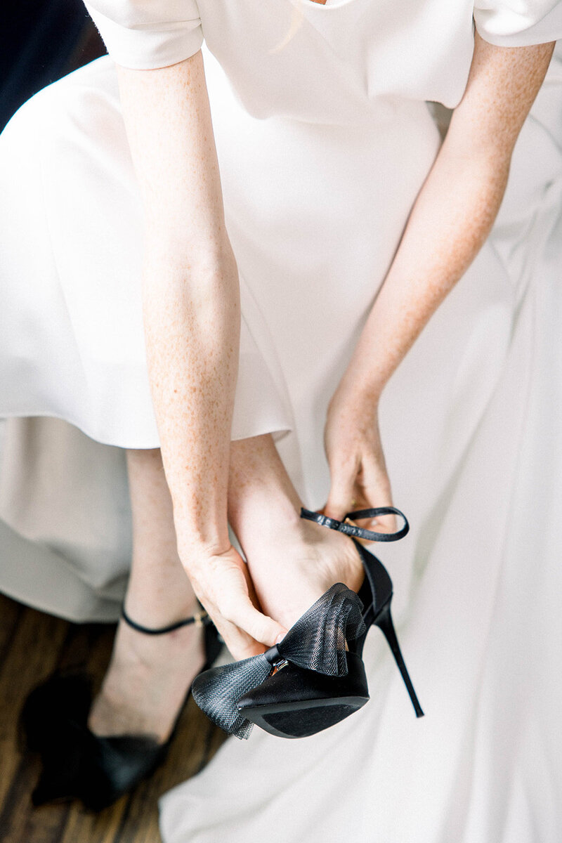Designer Detail: Luxe Bridal Shoe Elegance Captured by Film Photographer in California