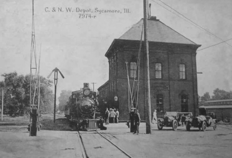 Sycamore Illinois train station circa 1900