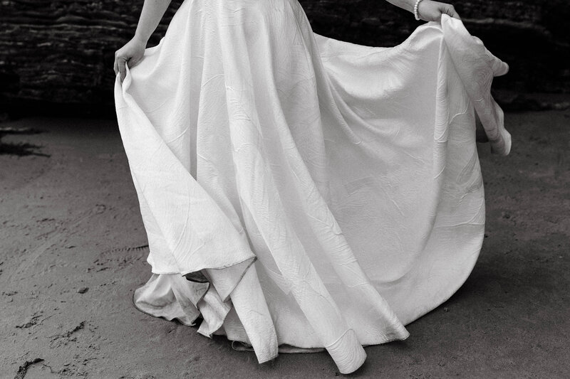 Arizona wedding photographer and videographer captures the brides dress as she twirls