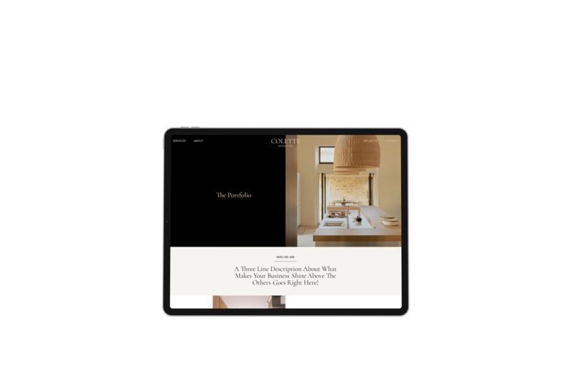 Modern Editorial Showit Website Template for Interior Designer by Hanbury Design Co.