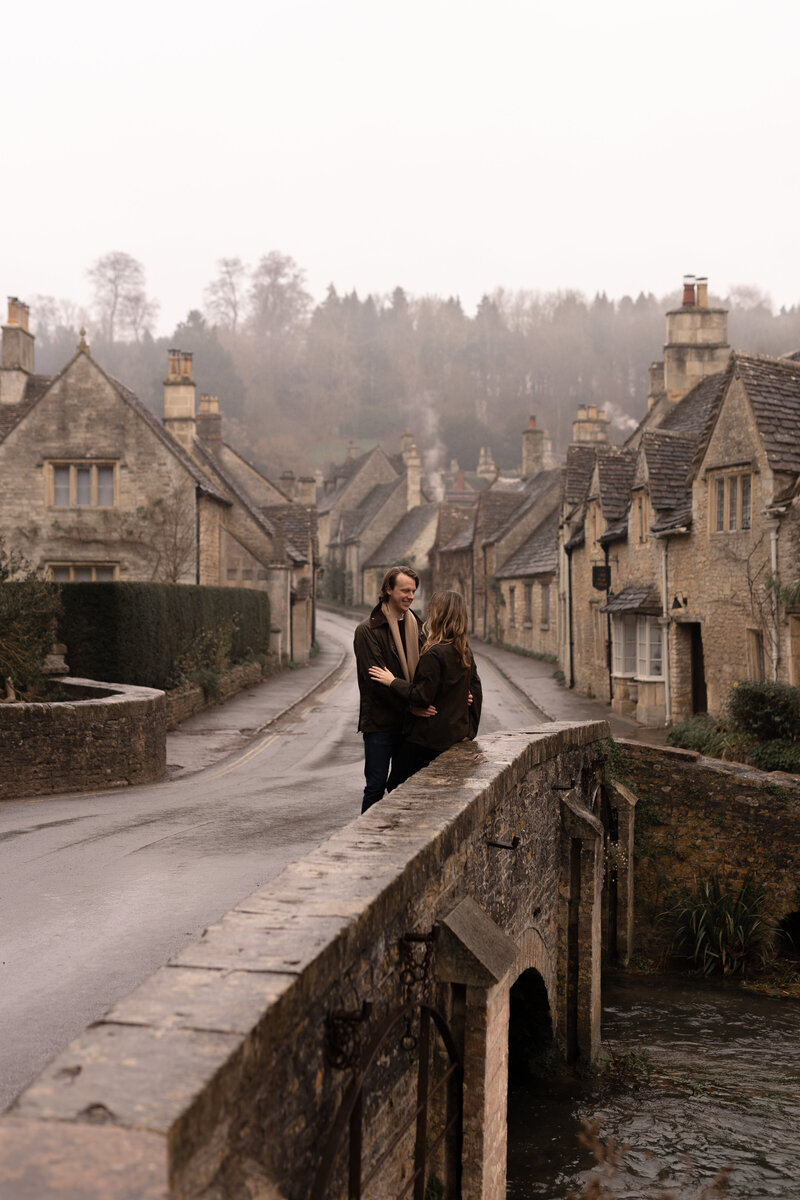 Autumn couple portraits at Castle Combe