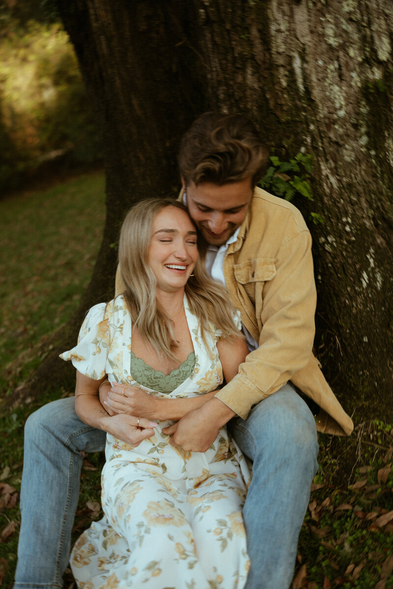 couple tickling each other