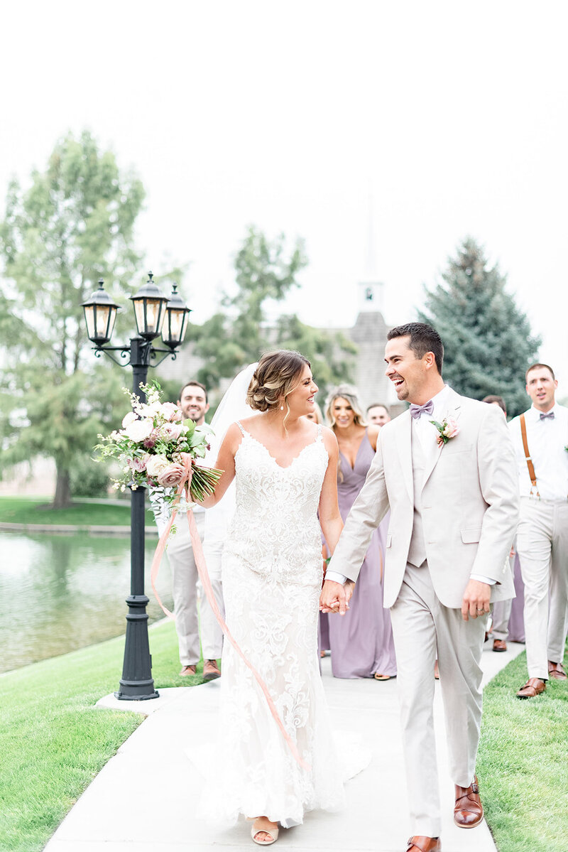 Boise wedding at Still Water Hollow with lilac bridesmaid dresses