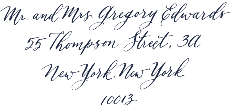 Magnolia Calligraphy Style- Navy
