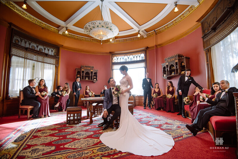 Moorish Room Bridal Party Group Picture