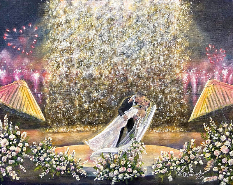 Sydney and Jared Live Wedding Painting