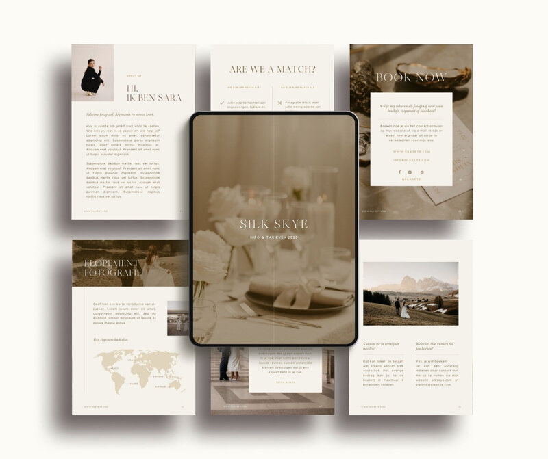 Brochure template voor trouwfotografen Silk Skye
