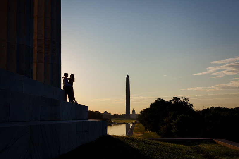 sunrise engagement photos in washington dc