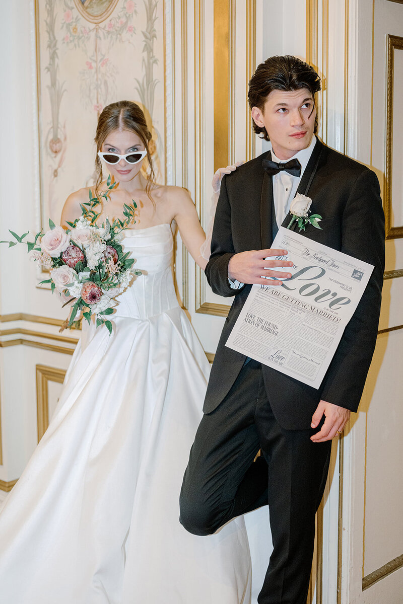 fun bride and groom picture