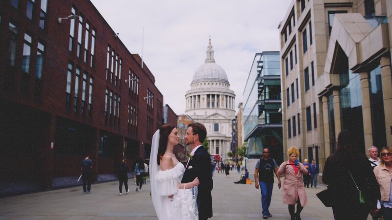 Bride and groom London wedding