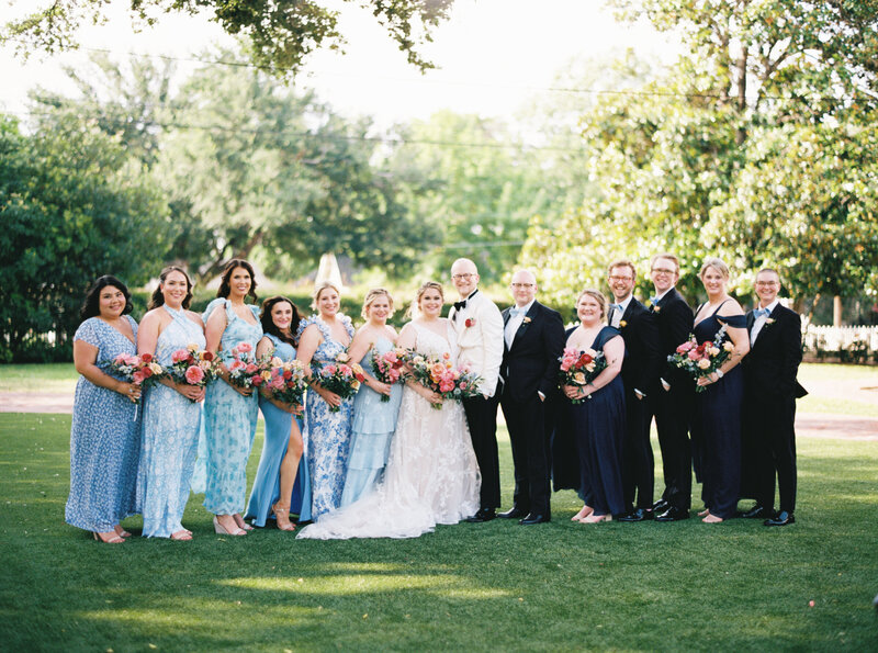 Garden party wedding at Astin Mansion in Bryan, Texas