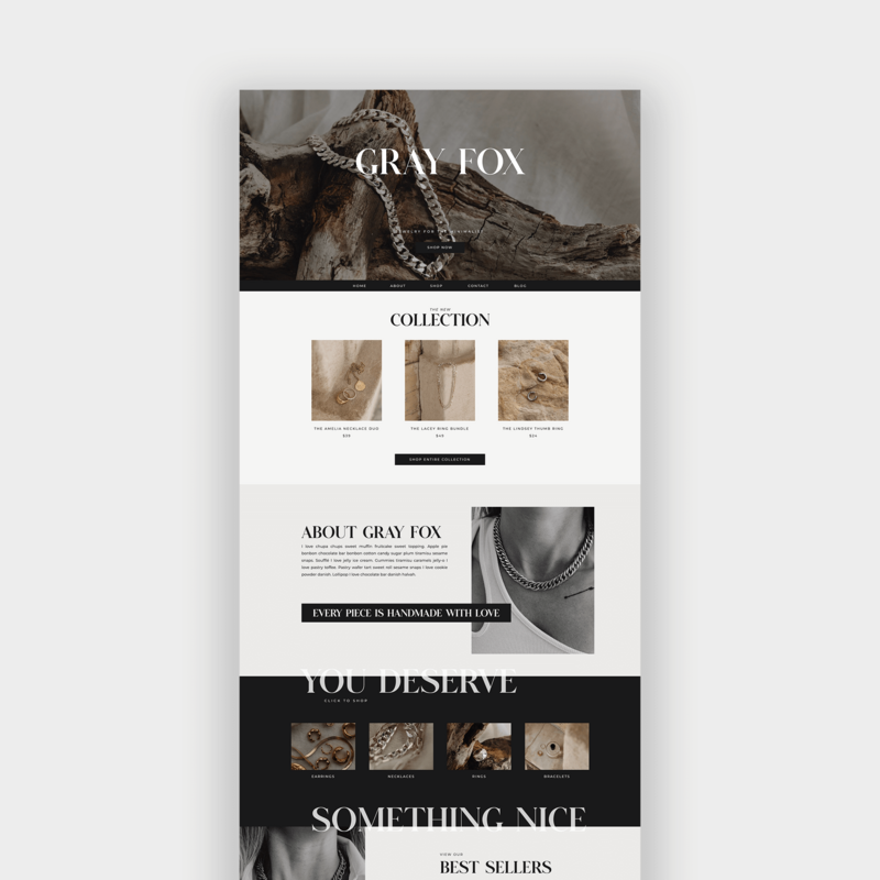 Showit website template designed for small ecommerce businesses