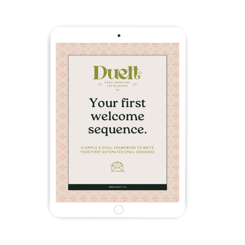 This is a Duett workbook for free download helping you craft an email marketing welcome sequence