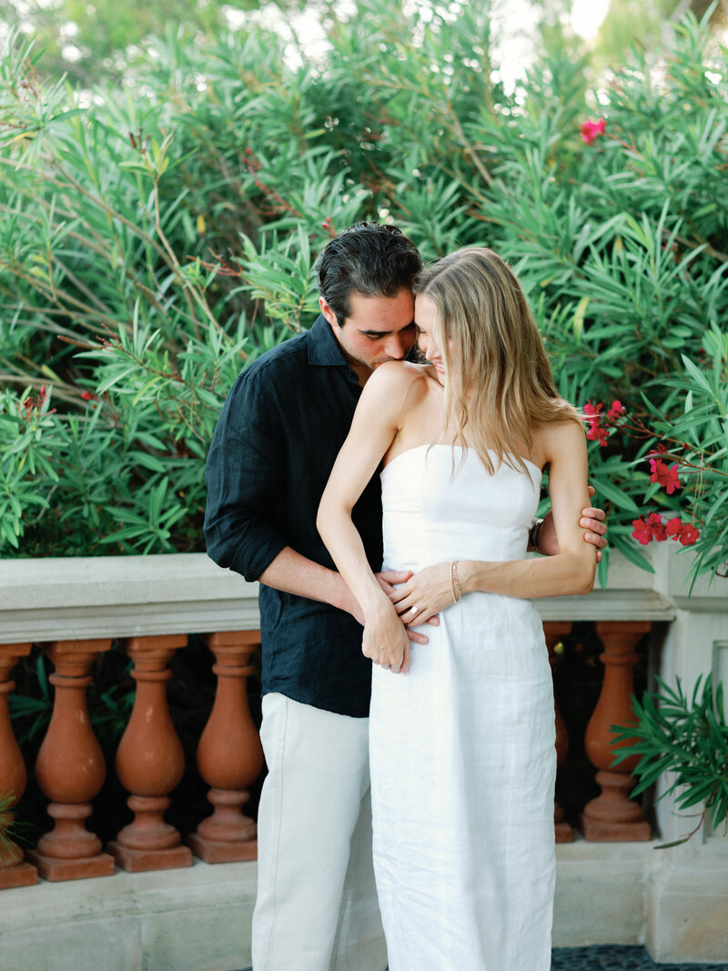 Intimate couple picture in the gardens