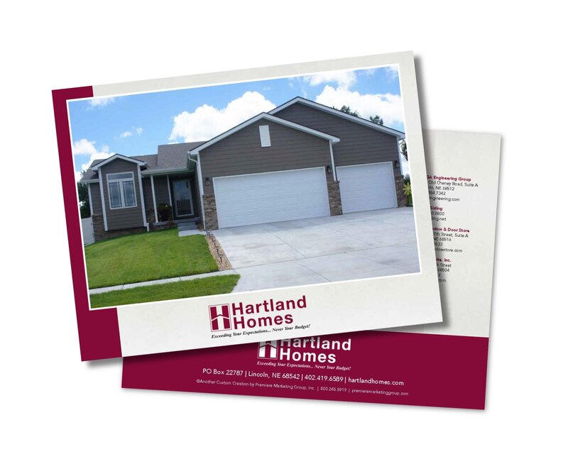 Hartland homes home builders brochure showing model homes in Lincoln, NE