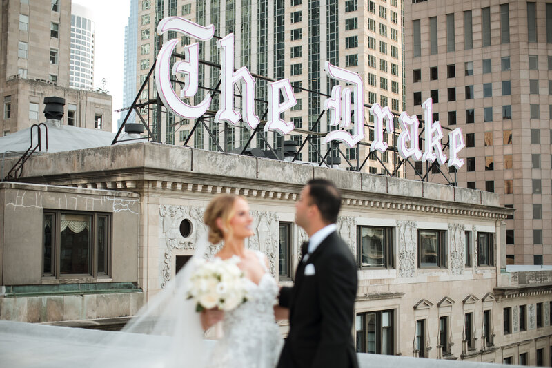 Bride and Groom at The Drake Hotel Chicago wedding photographer