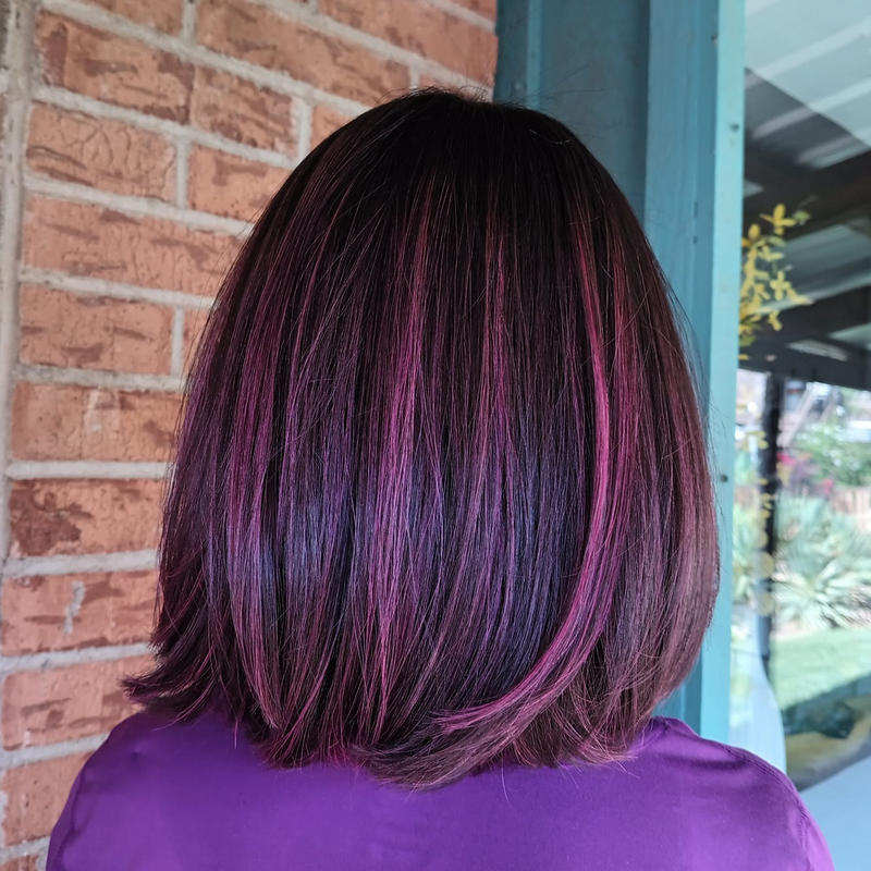 tiffany hair transformation lubbock purple color