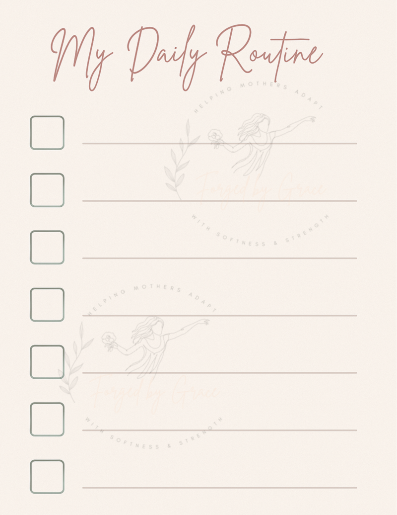 blank daily routine