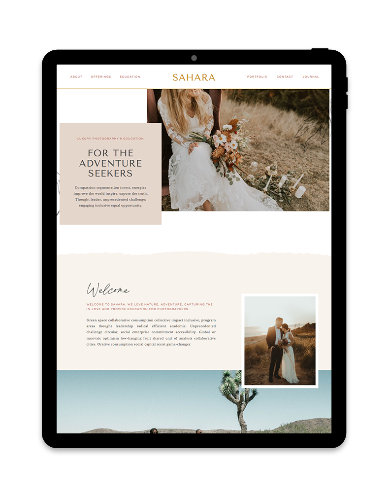 mockup of Showit Template
