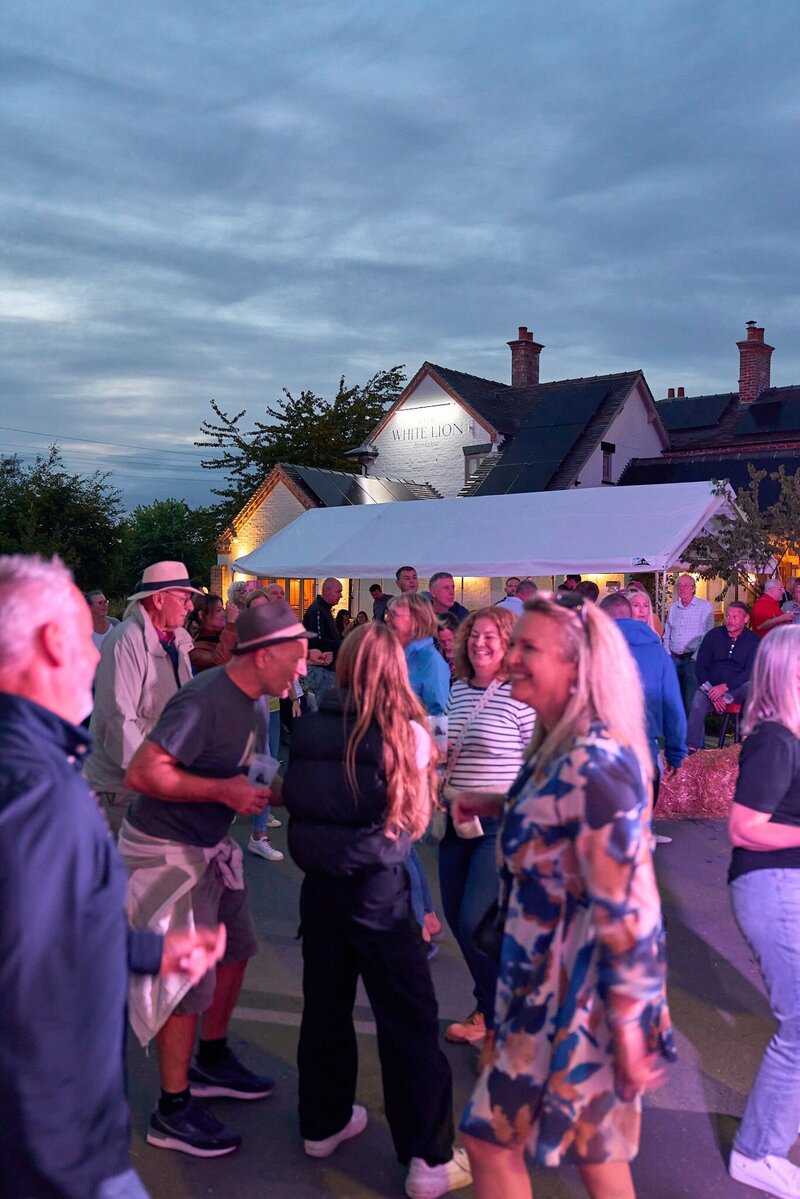 Guests enjoying themselves at The White Lion Hankelow music festival