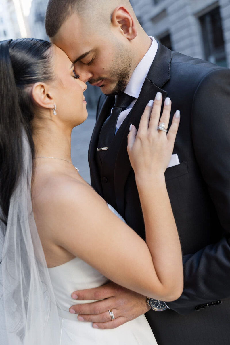 Paris Fashion bride and groom portrait | paris wedding photographer