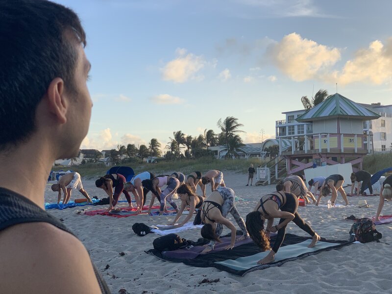 beach yoga