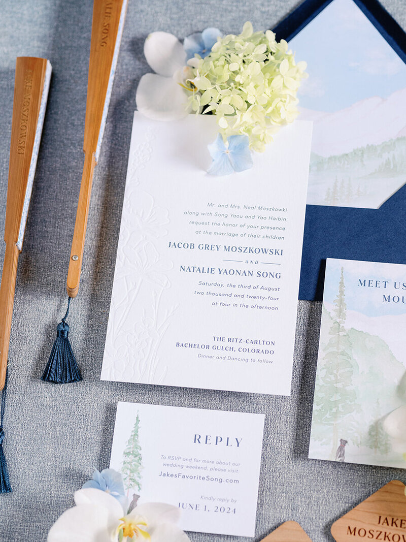 Ritz Carlton Mountain Wedding Invitations