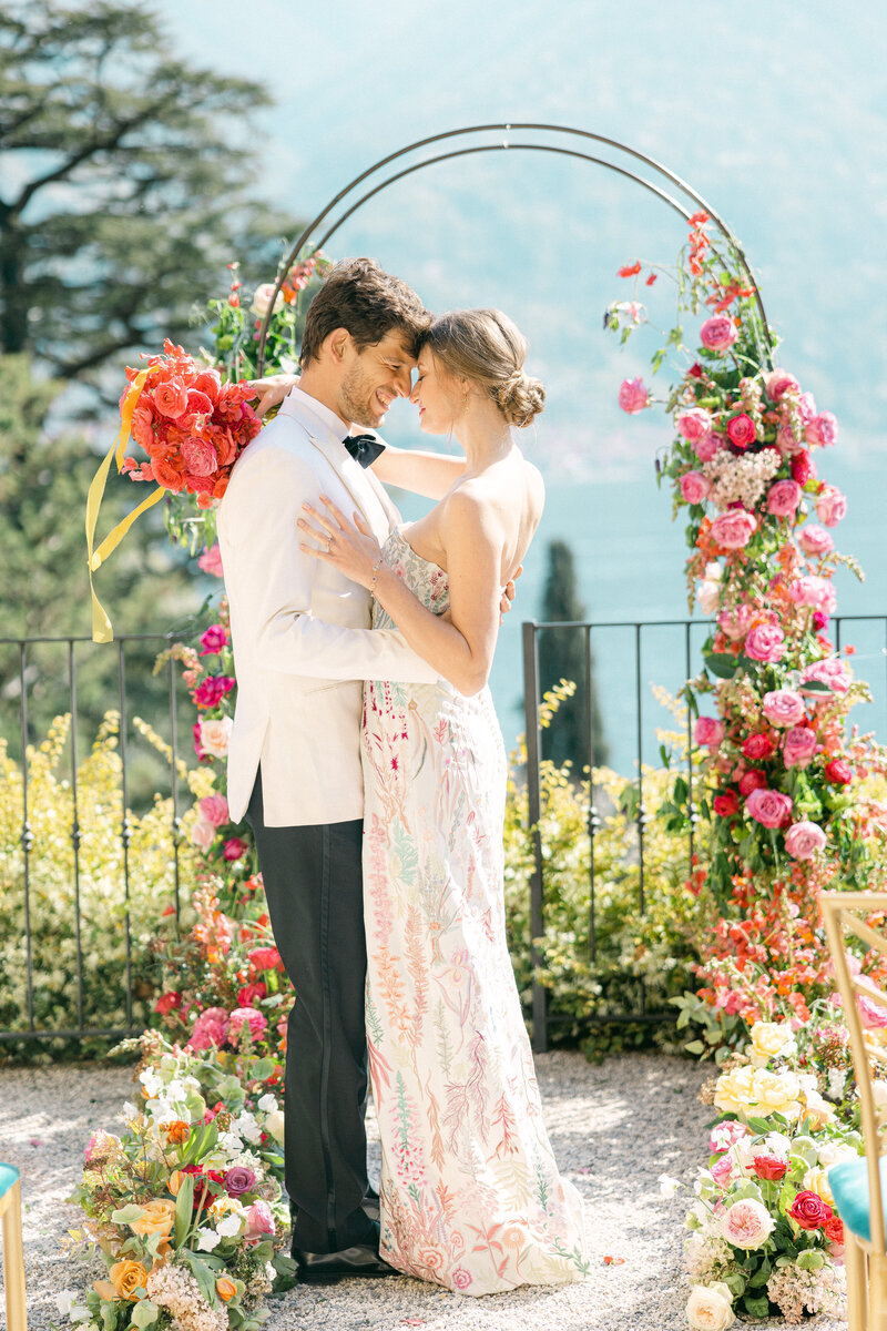 Lake Como, Italy Wedding at Villa del Balbianello in the summer fine art photography by  Chelsey Black Photography