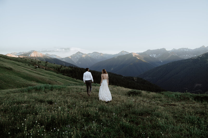 A couple gets married near Ouray in the San Juan Mountains in Colorado.