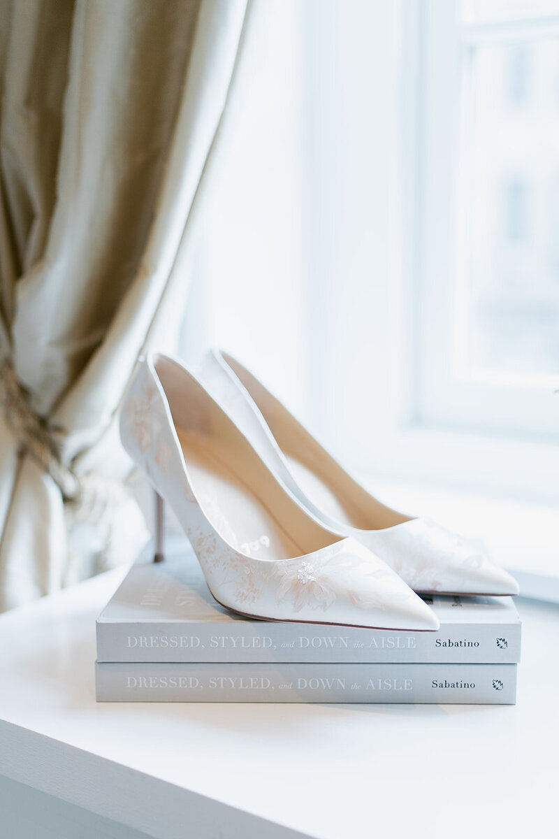 Romantic portrait of bride in Julbox vintage bridal fashion editorial.