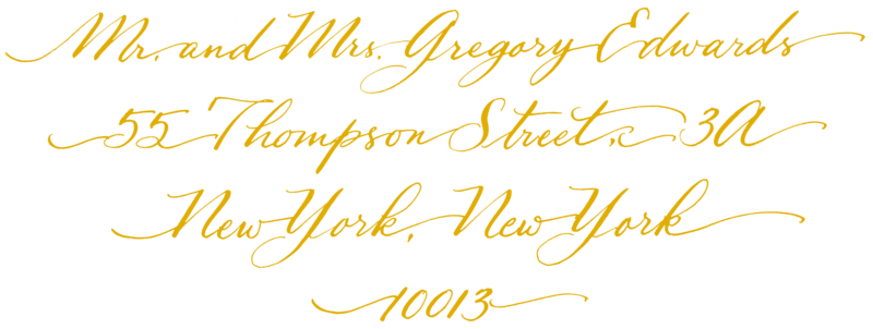 Running Script Calligraphy Style- Mustard Yellow