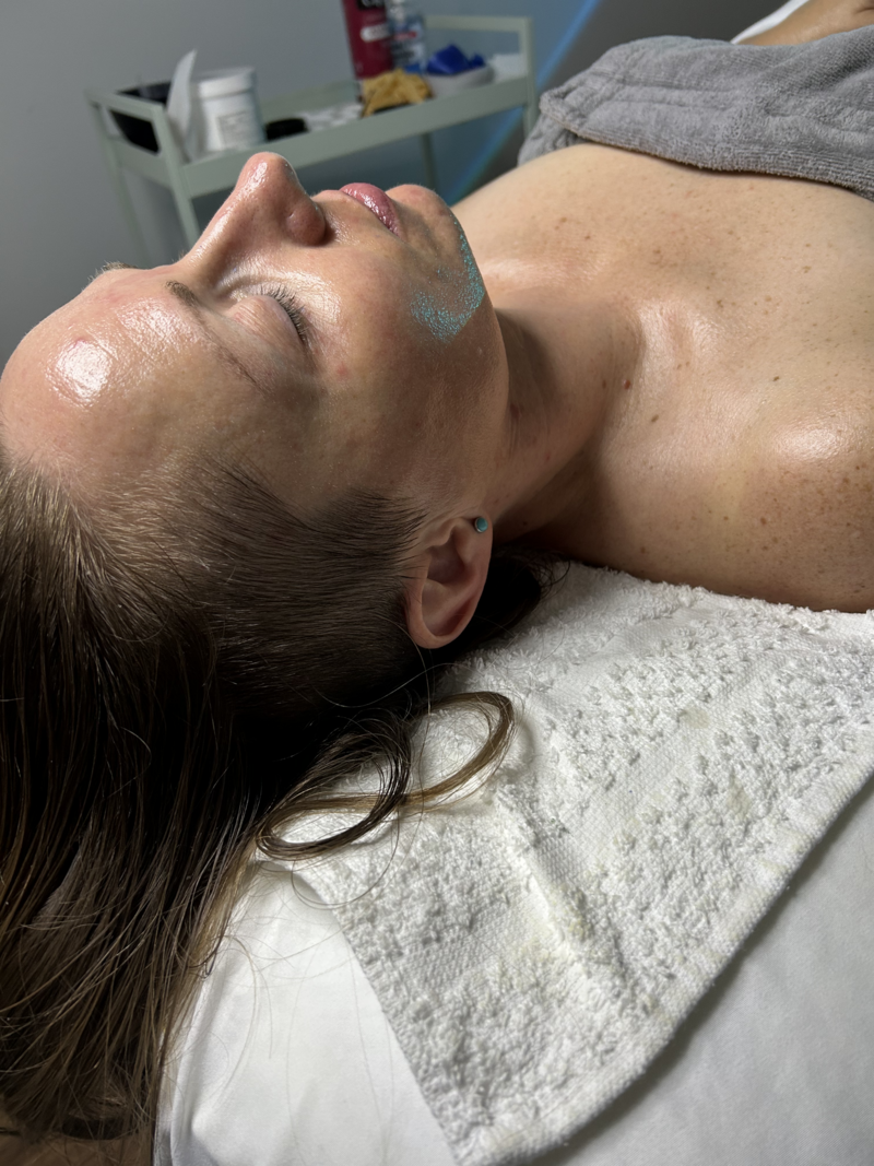 Woman getting a facial